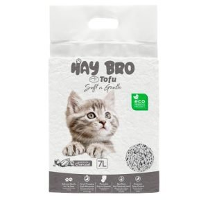 TOFU kraikas katėms „HayBro ” 7 L/2,5 Kg., (Anglies) 100% NATŪRALUS KRAIKAS