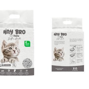 TOFU kraikas katėms „HayBro ” 7 L/2,5 Kg., (Anglies) 100% NATŪRALUS KRAIKAS